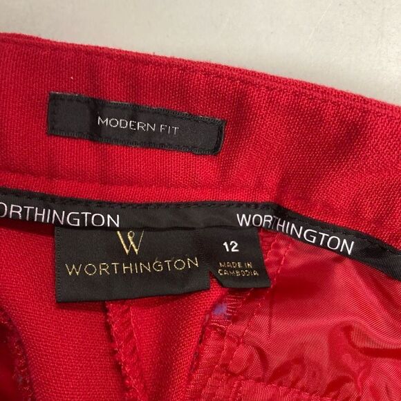 WORTHINGTON Women’s Pants Size 12 Red inseam 29” - Picture 5 of 6